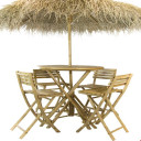 Bamboe tafel met 4 krukken