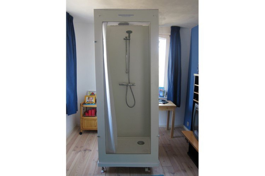 Mobiele douchecabine | voorzien van gordijn - Mobieledouchecabines.nl - 1