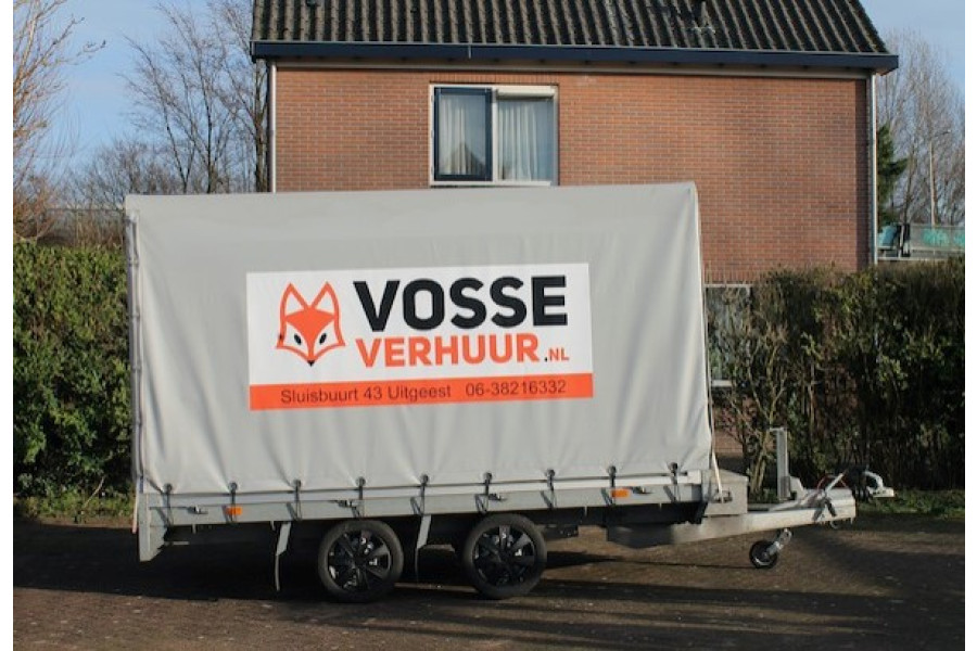 Tandemaanhanger huif | 330x170x175 - Vosse verhuur - 1