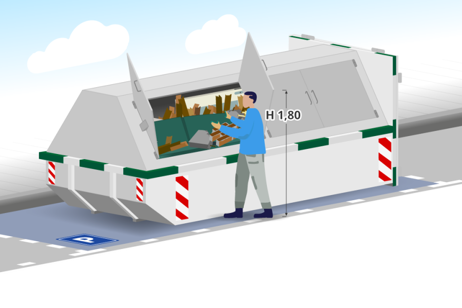 10m3 Bouw- en sloopafvalcontainer gesloten - Puincontainershop.nl - 2