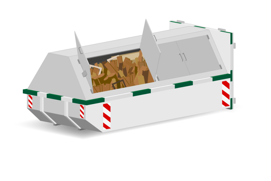 10m³ Gesloten houtafvalcontainer - Nijhuis Milieu Service - 1