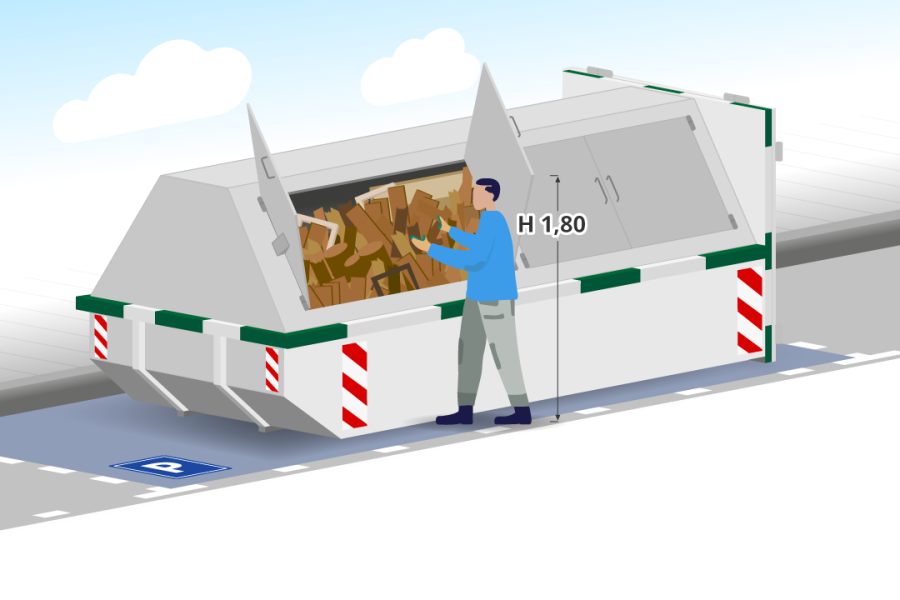 10m3 Houtafvalcontainer gesloten - Puincontainershop.nl - 2