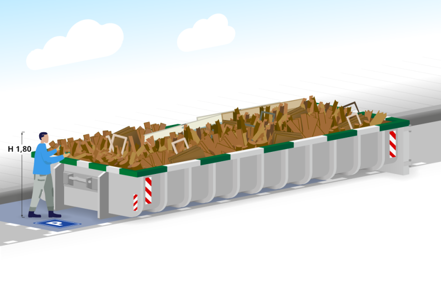 15m³ Gesloten houtafvalcontainer - Hartog Containers - 2
