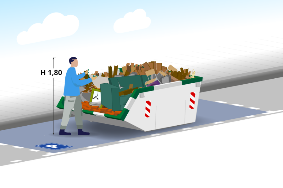 3m³ Bouw- en sloopafvalcontainer - Spelt Afvalinzameling - 3