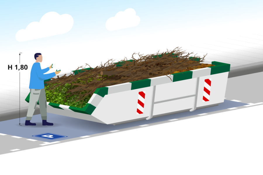 6m³ Tuin- en groenafvalcontainer - Spelt Afvalinzameling - 3