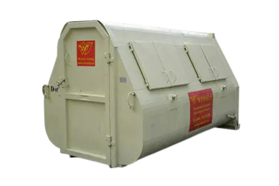 10m³ Gesloten dakafval met isolatie container - Wissels Afvaltransport - 1