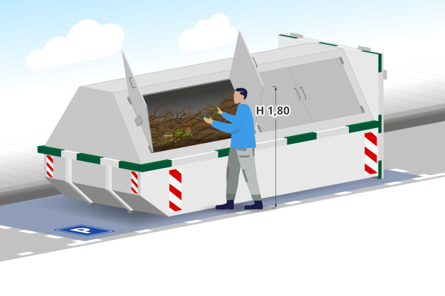 10m³ Gesloten tuin- en groenafvalcontainer - Container Huren Nederland - 2