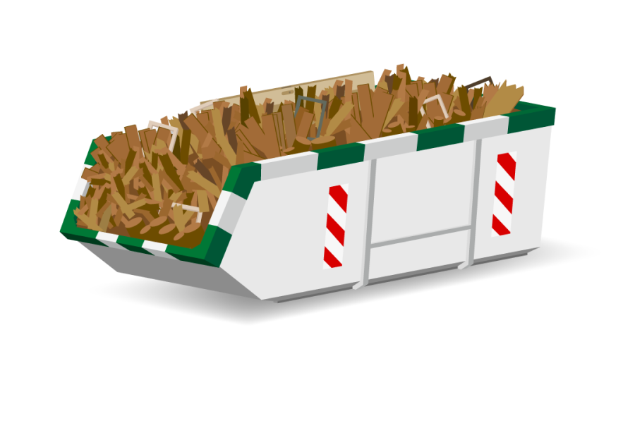 10m³ Houtafvalcontainer - Goedkopecontainer.nl - 1