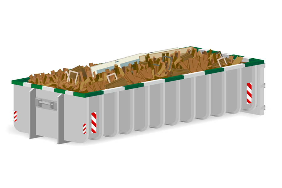 20m³ Houtafvalcontainer - Goedkopecontainer.nl - 1