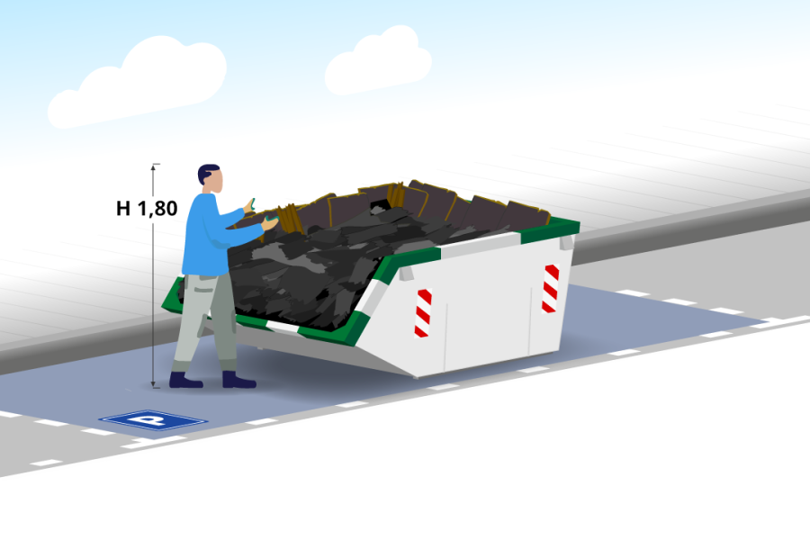 3m³ Dakafvalcontainer - Spelt Afvalinzameling - 3